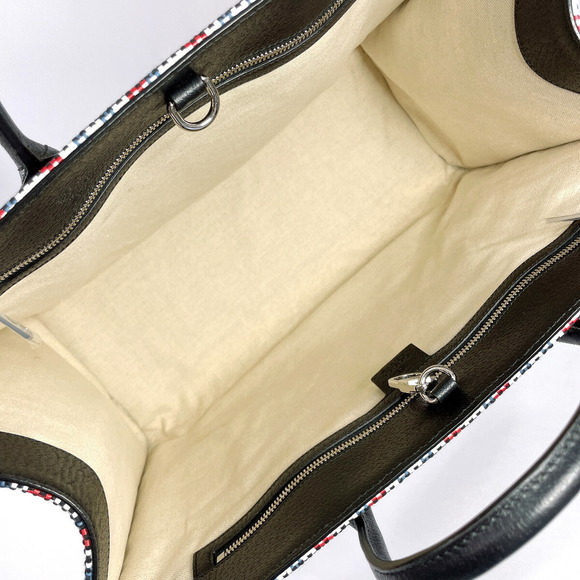 Gucci Large Tote Embroidered Canvas Leather Multicolor - Picture 8 of 13